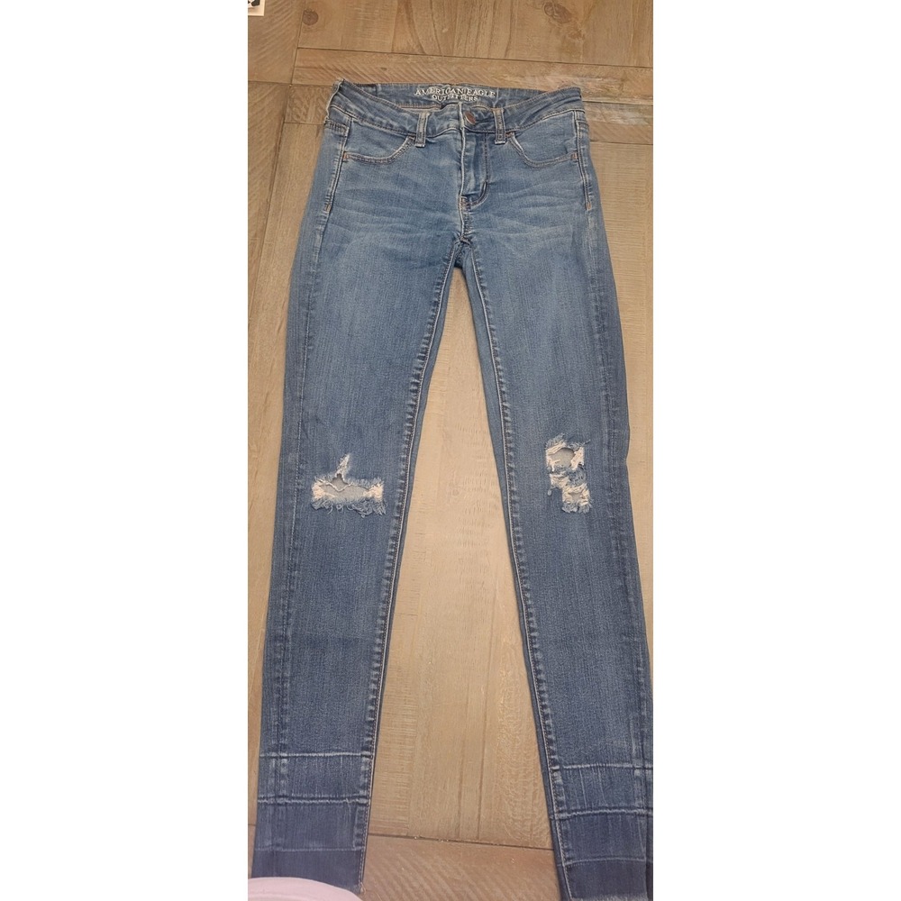 Blue Jeans Lot 2 American Eagle Loft 26x28 Zip Pockets - Picture 2 of 9